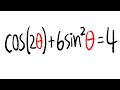 solving a trig equation with the double angle identity (hard one)