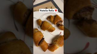 Nutella Crescent Rolls in 3 minutes 🥰 #shorts #nutella #asmr #recipe  #pillsbury #sweet  #airfryer