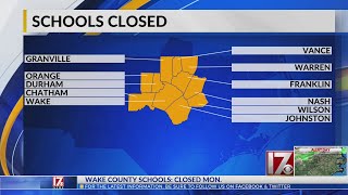 Central NC school districts announce Monday schedule changes