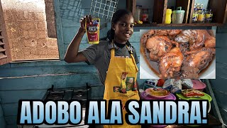 FILIPINO CHICKEN ADOBO COOKED BY AN AFRICANA IN EQUATORIAL GUINEA 🇬🇶 🇵🇭