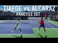 Carlos Alcaraz vs Frances Tiafoe - ENTERTAINING Court-Level Practice Set [Wide angle]