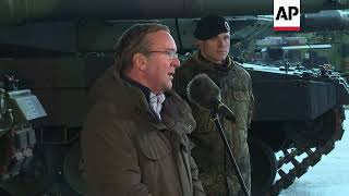 Pistorius speaks during German tank battalion visit