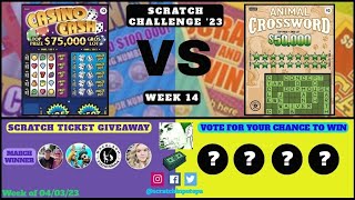 Scratchin' Pete | Scratch Challenge: Casino Cash VS Animal Crossword | Week 14 2023