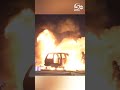 car engulfed in flames on okc road