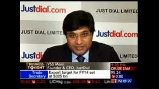 JustDial IPO News in ET Now  (Business Tonight) - Founder \u0026 CEO - VSS Mani