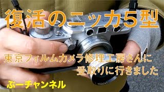 復活のニッカ５型　東京フィルムカメラ修理工房さんに受取りに行きました　Rangefinder camera nicca TYPE-5　【ぶーチャンネル(boo channel)】