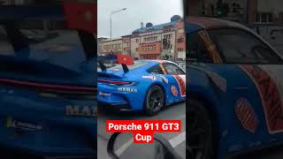 Risto Vukov RICO with his Porsche 911 GT3 Cup through the city center of Skopje