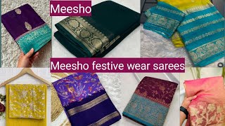 |Meesho saree haul| most trending saree in Instagram \u0026meesho|meesho  festive wear sarees#meesho