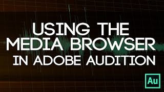 Media Browser Power - Why No Bins In Audition? Use The Media Browser For Better Organization