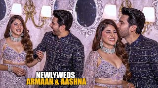 Newlyweds Armaan Malik \u0026 Aashna Shroff FIRST VIDEO | Share a Magical Kiss at Their Wedding Reception