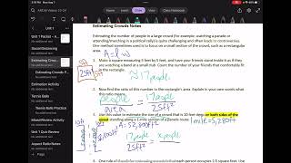 Unit 1: Estimating Crowds Notes