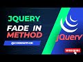 jQuery fade In Method | jQuery Tutorial #jquery #jquerytutorial #html