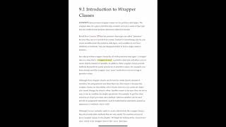 CIS 240 Ch9 Wrapper Classes