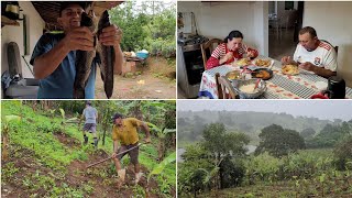 I TOOK IT AND PREPARED IT FOR LUNCH + LOOK AT HOW MUCH RAIN VITOR AND ROBERTO GOT!