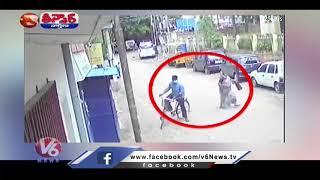 Cycle Borne Miscreant Snatches Gold Chain From Madurai | V6 Teenmaar News