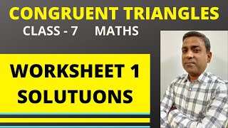 D.A.V. Maths | Congruent Triangles | Worksheet 1 | Class 7 | Chapter 9