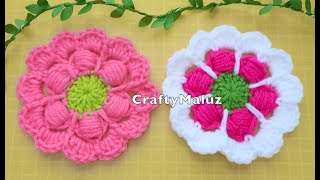 CROCHET FLOWER TUTORIAL | FLOR TEJIDA A CROCHET MUY FÁCIL