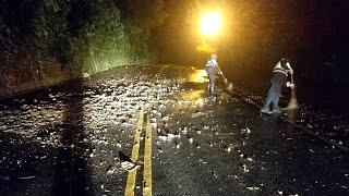 豪雨連夜侵襲 蘇澳局部地區發生淹水及土石坍塌情形