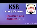 2023 JULY KSR Lower exam questions