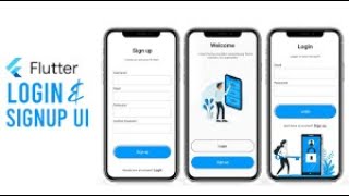 Welcome, Login, Signup Page - Flutter UI - Speed Code @flutter app develop