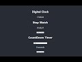 Build a Digital Clock with Stopwatch and Countdown Timer using React.js - Beginner Project!