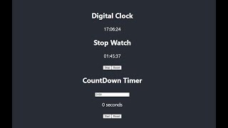 Build a Digital Clock with Stopwatch and Countdown Timer using React.js - Beginner Project!