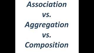 Association vs Aggregation vs. Composition