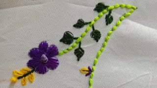 Neck Design Embroidery| Rose embroidery