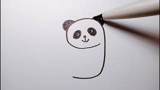 Number 9 draw a cute little panda, like to take away