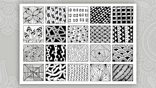 20 easy zentangle patterns for beginners ✺ Zentangle patterns step by step