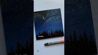 Moon painting / Forest painting / Leaf painting / Night sky painting