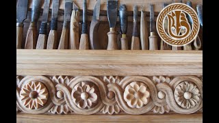 Woodcarving  Резьба по дереву для новичков  Карниз Цветочная поляна: От и до!