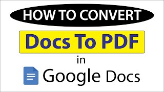 How To Convert A Google Docs To A PDF | Simple Steps | PC