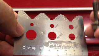 Pro gauge bolt size measuring tool.