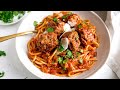 Spaghetti and Meatballs all made in ONE pan and done in 30 minutes!