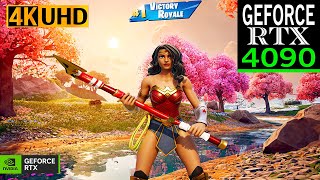 Fortnite Wonder Woman Skin Gameplay | RTX 4090 4K Max Graphics + Ray Tracing ON Chapter 6 #fortnite