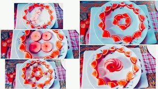 Apple,orange,grape carving and  garnishing & decorating plate