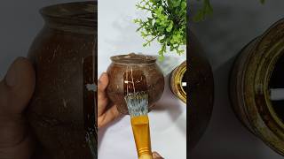 easy making a coconut shell plant pot 🪴 #shortsfeed #shorts #diy #trending