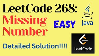 LeetCode 268 : Missing Number || EASY || JAVA || Detailde Solution