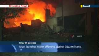 OPERATION PILLAR OF DEFENSE: footage of deadly Israeli airstrike on Hamas leader