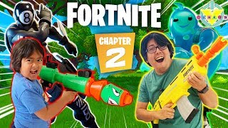 Ryan & Daddy Let's Play FORTNITE CHAPTER 2 ROCKET LAUNCH BATTLE ROYALE DUOS