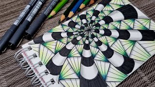 Zentangle inspired Art || For Beginners || Mindful Art