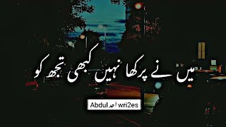 Mein Ne Kabhi Parkha Nahi Tujh Ko || Urdu Sad Lines Status || Whatsapp Status,