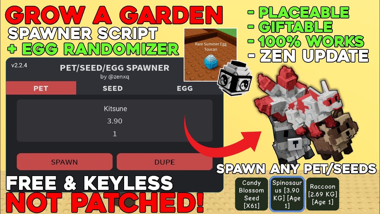 рџќѓ New Pet Seed Grow A Garden Spawner Script Zen Update Youtube
