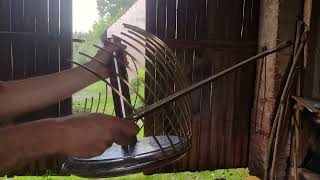 Hyperstellar Sailophone instrument during thunderstorm. Sound sculpture art in action.