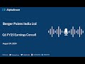 Berger Paints India Ltd Q1 FY2024-25 Earnings Conference Call