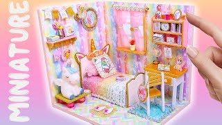 DIY Miniature Magical Unicorn Room || Bedroom