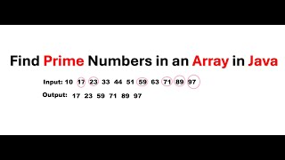 Find Prime Numbers in an Array in Java || Java Interview Program