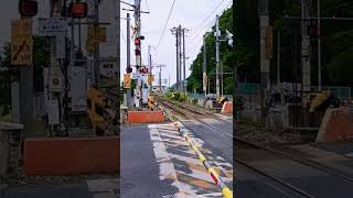 福塩線　鶴ケ橋踏切　福山行ワンマン列車　黄色い電車通過　警笛スポット