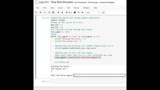 Day 10 : Dice Roll Simulator in Python
